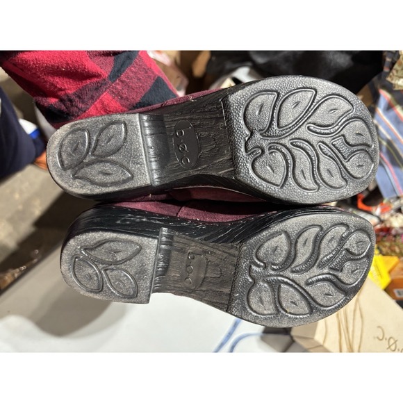 B.O.C. Born Concept Clogs 8.5 Burgundy Wine Corduroy Fabric Slip On Comfort - Picture 4 of 6